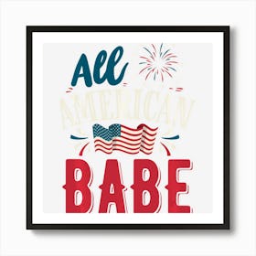 All American Girl 4th Of July Women Usa Flag Art Print