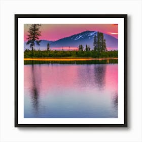 Sunset In The Mountains Art Print