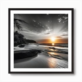 Sunset On The Beach 672 Art Print