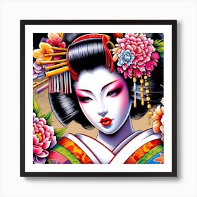 Geisha Girl Art Print