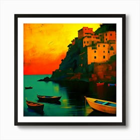 Sunset At The Bay Art Print