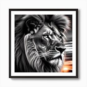 Lion At Sunset 12 Art Print