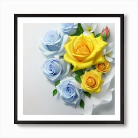 Spring flowers on a bright white wall, 17 Art Print