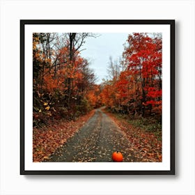 A Crisp American Autumn Scene Unfolds Embodying The Quiet Beauty Of A Fall Nature Trail Transitioni Art Print