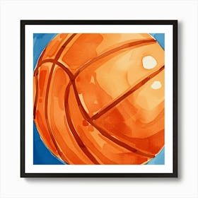 Watercolor Basketball Painting 1 Art Print