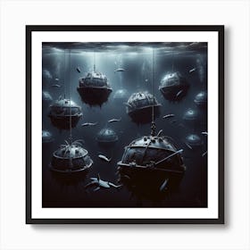 Shark minefield Art Print