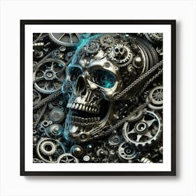 Skull With Gears 1 Art Print