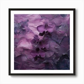 Purple Orchids On A Purple Background Art Print