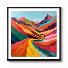 Colourful Abstract Ambor National Park Bolivia 3 Art Print
