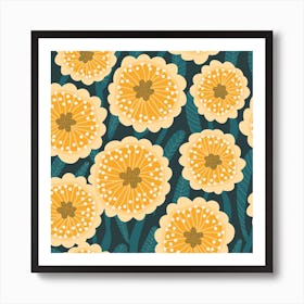 Decorative Yellow Flowers Art Print