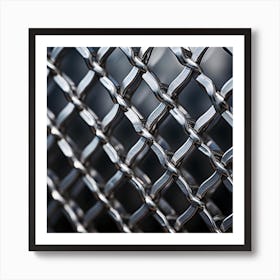 Close Up Of A Chain Link Fence 1 Art Print