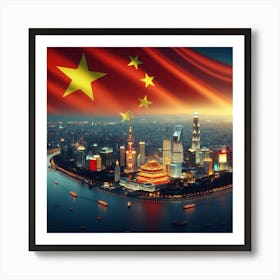 Flag Of China Art Print