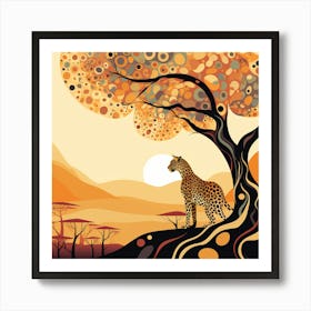 Cheetah In The Savannah Art Print