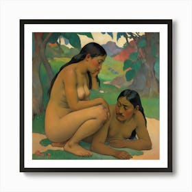 Whispered Words 1892 Paul Gauguin Art Print 3 Art Print