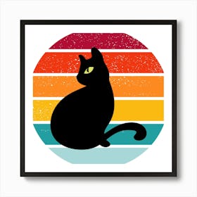 Cat Retro Style 1 Art Print