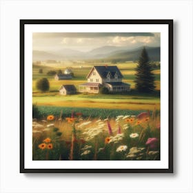 Farm House In The Countryside Art Print