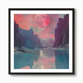 Moonlight In The Mountains Art Print