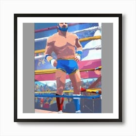 Wwe Wrestler In The Ring Art Print