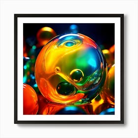 Colorful Glass Spheres Art Print