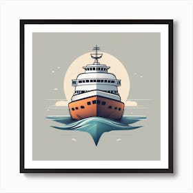 Ship In The Sea 1 Art Print