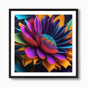 3d Flower Art Art Print