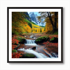 Autumn Mountain Stream Art Print