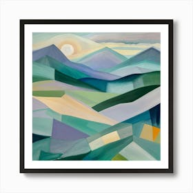 Abstract Mountain Landscape Art Print