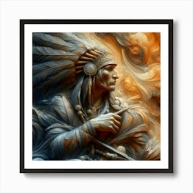 Native American Abstract Statue Copy Art Print