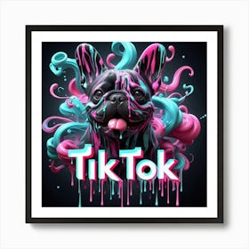 Frenchie Tik Tok Logo Art Print