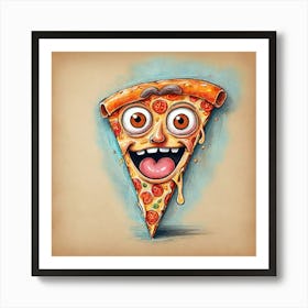 Cartoon Pizza Art Print