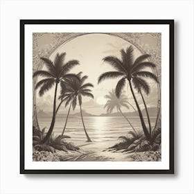 Palm Trees At Sunset Art Print