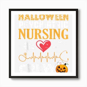 Scary Pumpkin Heartbeat Halloween Psychiatric Nursing Crew Art Print