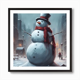 The Apocalyptic Snowman Art Print