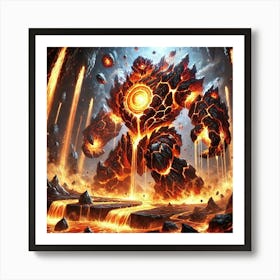 Seismic Guardian Magma Barrage Art Print