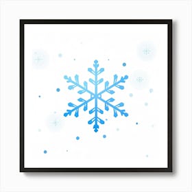 Abstract Vector Illustration Of A Merry Snowflake As The Central Element Defocused With Blurring Ef (5) Art Print