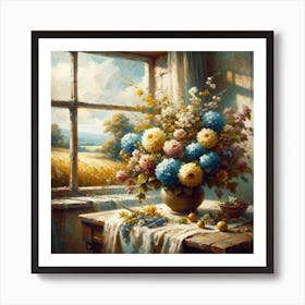 Flowers By The Window Art Print