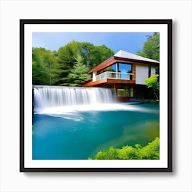 Waterfall House Art Print