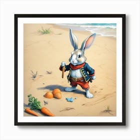 Rabbit On The Beach Art Print