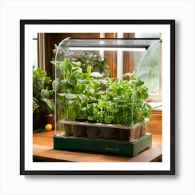 Images Of Indoor Mini Greenhouse On A Countertop (1) Art Print