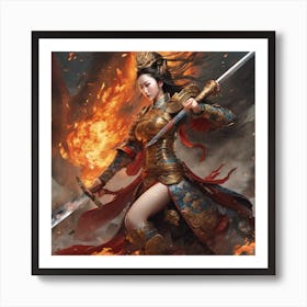 Chinese Girl With Sword Art Print