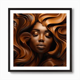 Afro-American Woman With Chocolate Hair Art Print