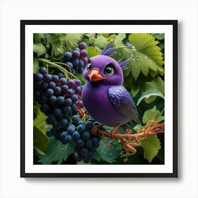 Purple Bird Art Print