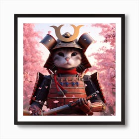 Samurai Cat 2 Art Print