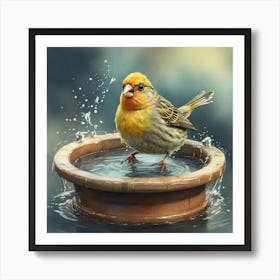 Bird Bath 3 Art Print