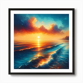 Sunset In The Ocean Art Print