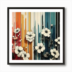 Flowers On The Wall Art Print