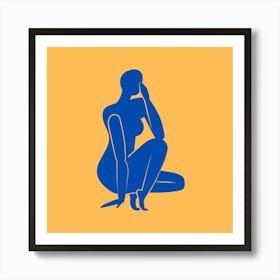 Woman Sitting On The Floor Art Print