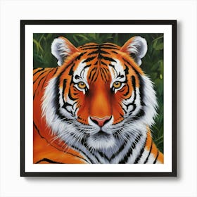 Tiger Orange Animal Painting Art Print