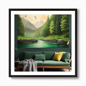 River In The Mountains Art Print