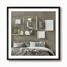 Grey Bedroom 1 Art Print